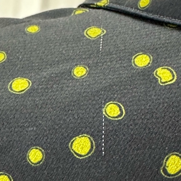 Lafayette 148 New York Scottie Painterly Dots Button Up Blouse- Black Green - XS - Picture 8 of 12